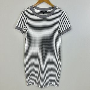 Lauren Ralph Lauren Dress‎ Womens L Short Sleeve Round Neck Stripe Black White